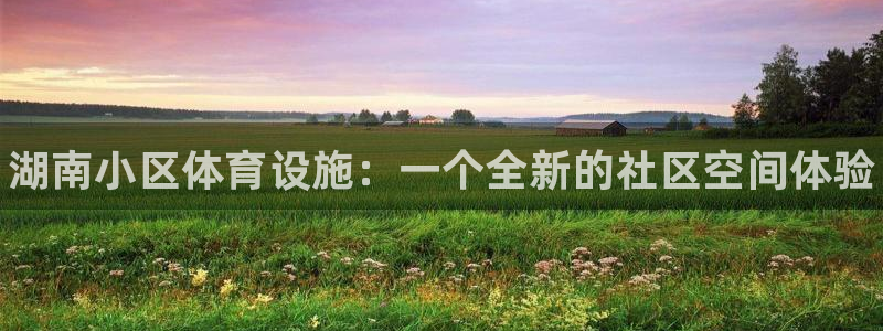 富联娱乐乙6.7.5.1.3.8：湖南小区体育设施：一个全新